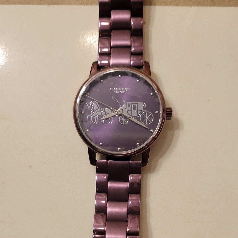 Womans Coach Purple Bracelet Watch - Picture 4 of 6